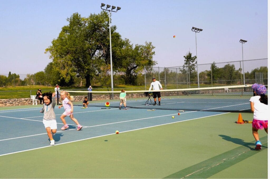 junior tennis pathway red orange green ball courts at Reno Tennis Center