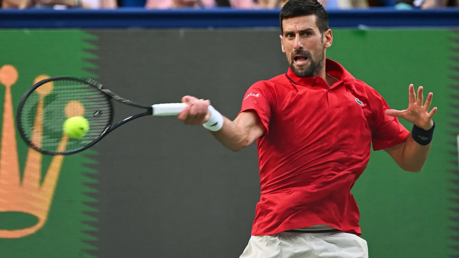 Novak Djokovic on court during a tennis match